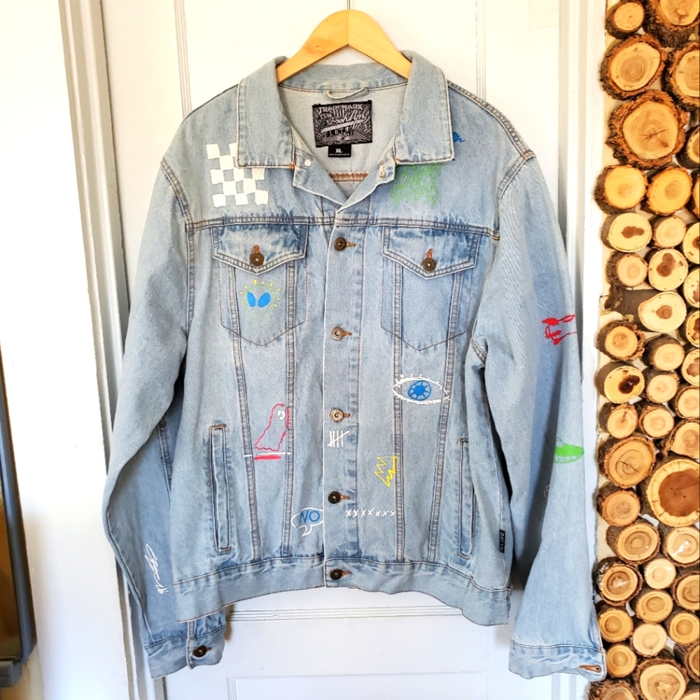 Brooklyn Cloth Mfg. Co. Light Stonewash Denim Blue Jean Trucker Jacket Size M